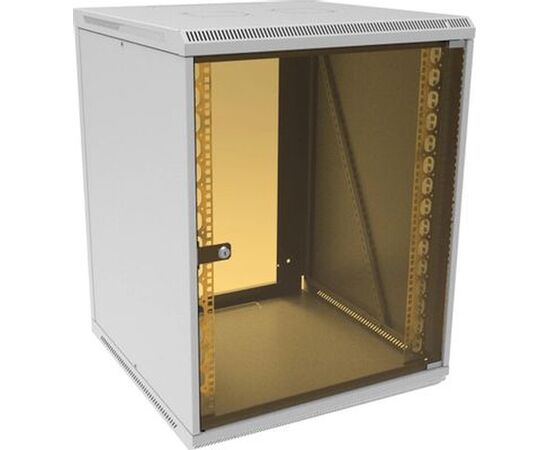  Шкаф коммутационный SUPRLAN 05-1503 настенный, стеклянная передняя дверь, 15U, 600x750x450 мм 