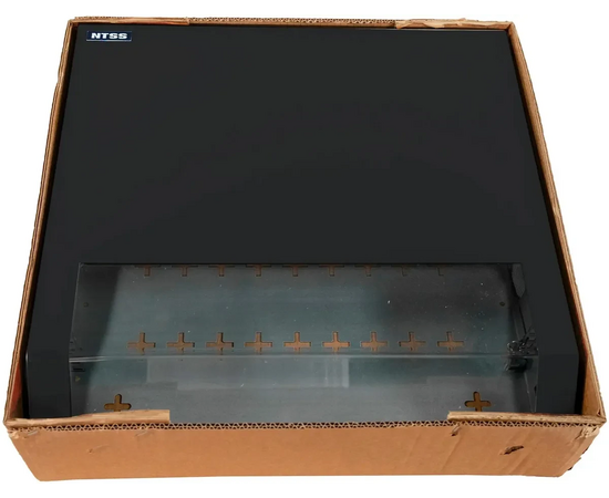  Шкаф коммутационный NTSS NTSS-SOHO5U-BL настенный 5U 520x140мм пер.дв.стекл несъемн.бок.пан. 80кг черный 11кг 480мм IP20 металл 