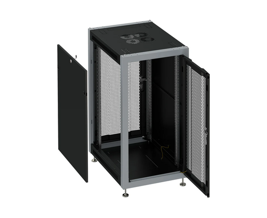  Шкаф коммутационный Sysmatrix SL 6622.933 напольный 22U 600x600мм пер.дв.перфор. задн.дв.перфор. 800кг черный 450мм 51кг 180град. 1100мм IP20 метал 