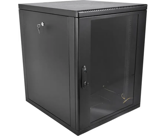  Шкаф коммутационный ЦМО ШРН-М-15.500-9005 настенный 15U 600x520мм пер.дв.стекл 130кг черный 456мм 24.66кг 180град. 745мм 