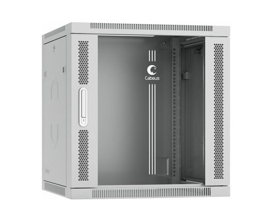  Шкаф коммутационный CABEUS SH-05F-12U60/45-R настенный, стеклянная передняя дверь, 12U, 600x450 мм 