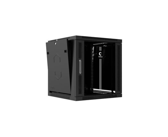  Шкаф коммутационный CABEUS SH-05F-9U60/45-BK настенный, стеклянная передняя дверь, 9U, 600x450 мм 