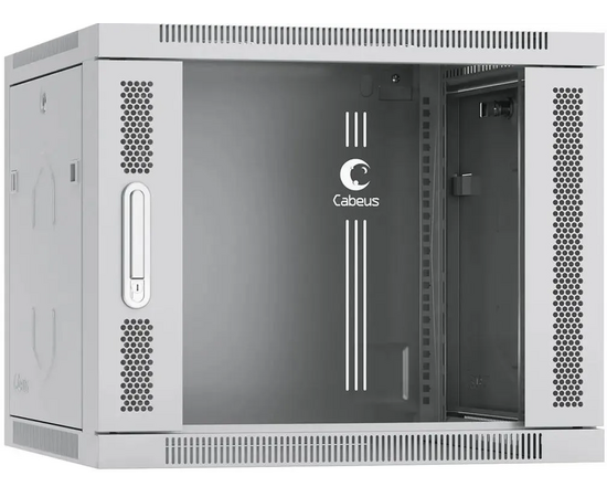  Шкаф коммутационный CABEUS SH-05F-9U60/60 настенный, стеклянная передняя дверь, 9U, 600x501x600 мм 