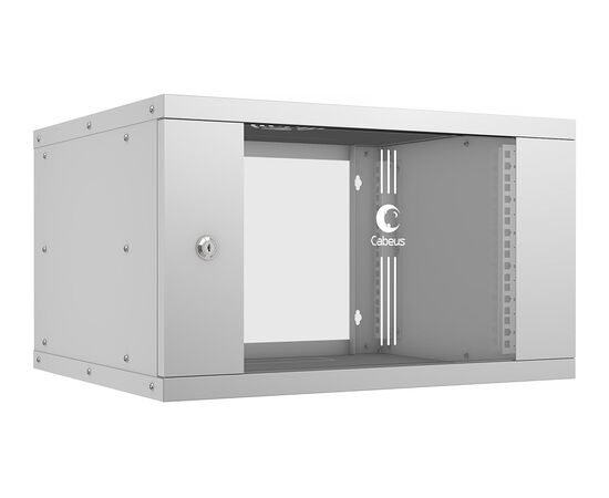  Шкаф коммутационный CABEUS WSC-05D-6U55/45 настенный, стеклянная передняя дверь, 6U, 550x320x450 мм 
