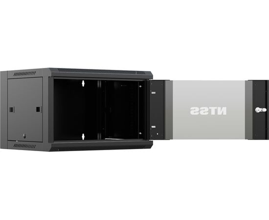  Шкаф коммутационный NTSS NTSS-W6U6045GS-BL настенный, стеклянная передняя дверь, 6U, 570x370x450 мм 