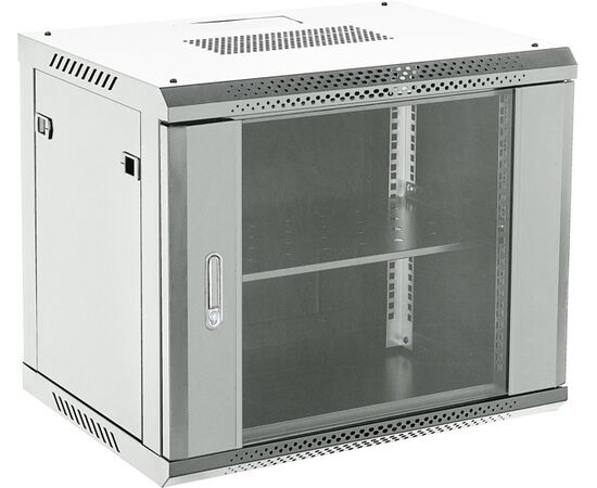  Шкаф коммутационный REXANT 04-1266-111 настенный, стеклянная передняя дверь, 12U, 600x635x600 мм 