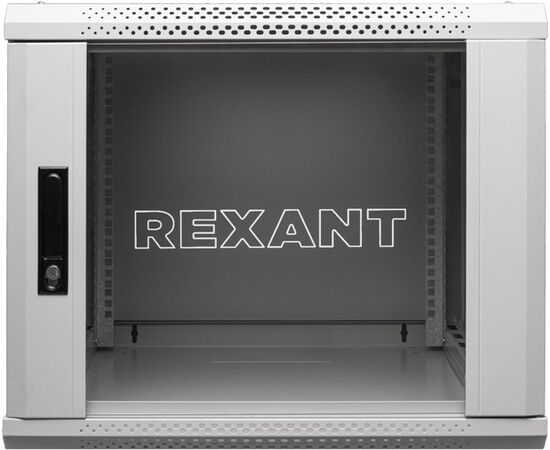  Шкаф коммутационный REXANT 04-1266-111 настенный, стеклянная передняя дверь, 12U, 600x635x600 мм 