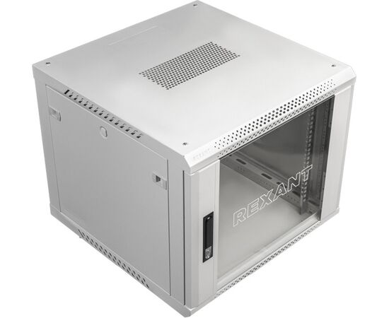  Шкаф коммутационный REXANT 04-1266-111 настенный, стеклянная передняя дверь, 12U, 600x635x600 мм 