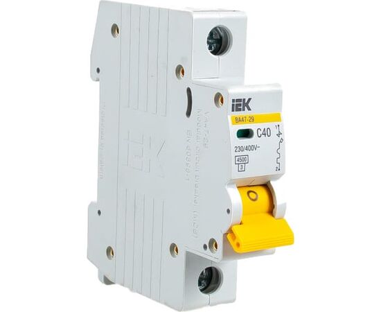  Выключатель IEK ВА47-29 (MVA20-1-040-C) автоматический 40A тип C 4.5kA 1П 230/400В 1мод белый (упак. 1шт) 