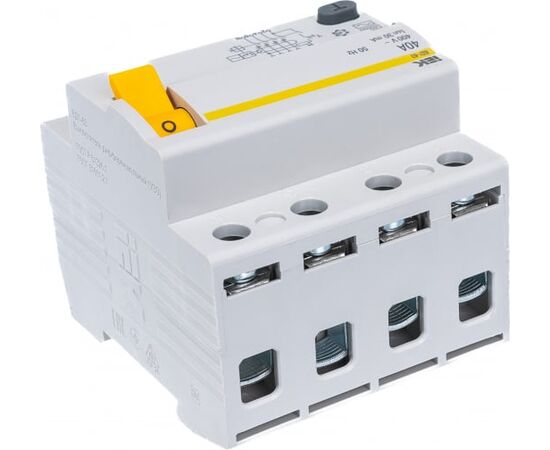  Выключатель IEK ВД1-63 (MDV10-4-040-030) дифф.тока УЗО  40A 30мА AC 4П 400В 4мод белый (упак.:1шт) 