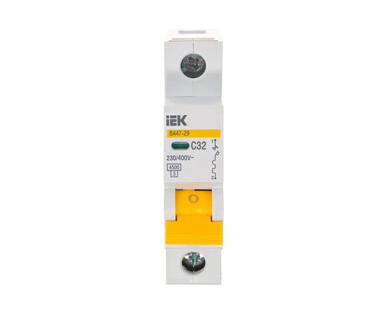  Выключатель автоматический IEK ВА47-29 (MVA20-1-032-C) 1Р 32А 4,5кА х-ка С 