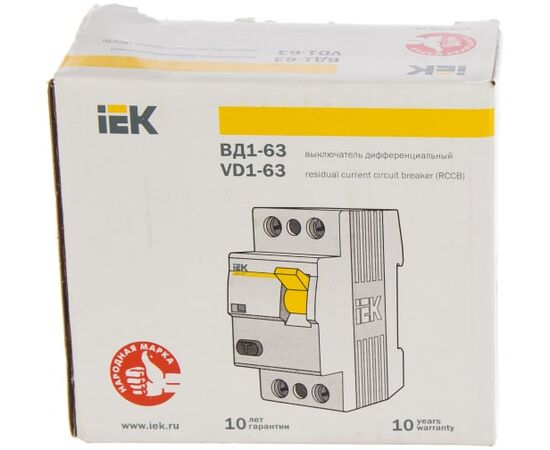  Выключатель дифференциального тока IEK ВД1-63 ИЭК MDV10-2-032-030 2п 32A 30mA тип AC 