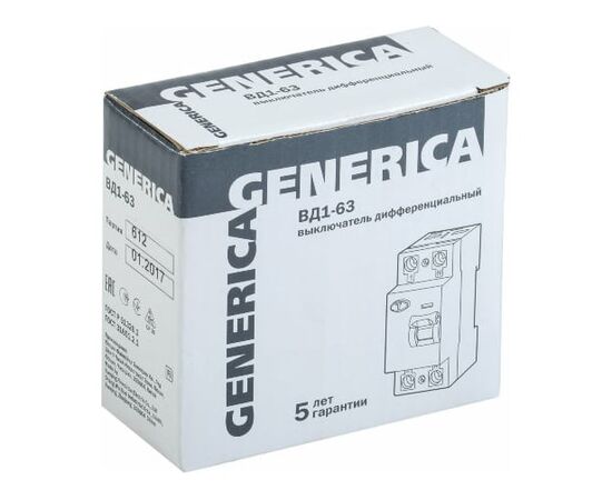  УЗО IEK ВД1-63 Generica (MDV15-2-032-030) 32A 4.5kA 30мА AC 2П 230В серый 