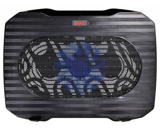  Подставка для ноутбука до 15,6" Buro BU-LCP156-B114 Black, вентилятор: 140 мм, поток: 74.35 CFM, уровень шума: 20 dB(A), сквозной USB-разъём, LED подсветка, регулировка наклона, материал: металл, пластик 
