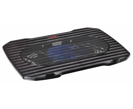  Подставка для ноутбука до 15,6" Buro BU-LCP156-B114 Black, вентилятор: 140 мм, поток: 74.35 CFM, уровень шума: 20 dB(A), сквозной USB-разъём, LED подсветка, регулировка наклона, материал: металл, пластик 