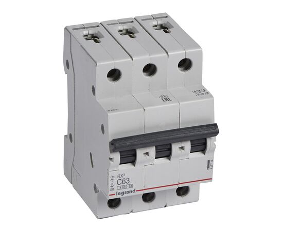  Выключатель автоматический Legrand RX3 419714 63A тип C 4.5kA 3П 400В 3мод 