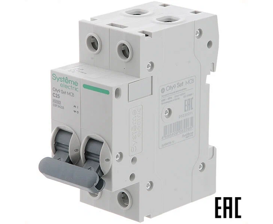  Выключатель автоматический Systeme electric City9 Set C9F34225 (АВ) С 25А 2P 4.5kA 230В 