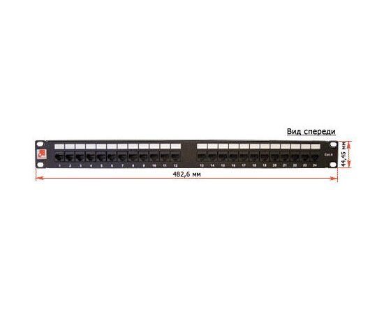  Патч-панель 19", 1U, 24 порта, UTP5e, RJ45/8P8C, 110/Krone/Dual, неэкранированная, TWT TWT-PP24UTP 